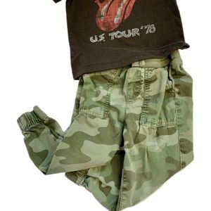 Toddler Army Print Drawstring Joggers